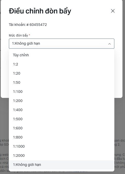 Đòn Bẩy Sàn Exness Từ 100-2000